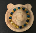Blue and yellow tiger eye bracelet