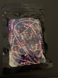 Purple rain waist bead 50 inches long tie on