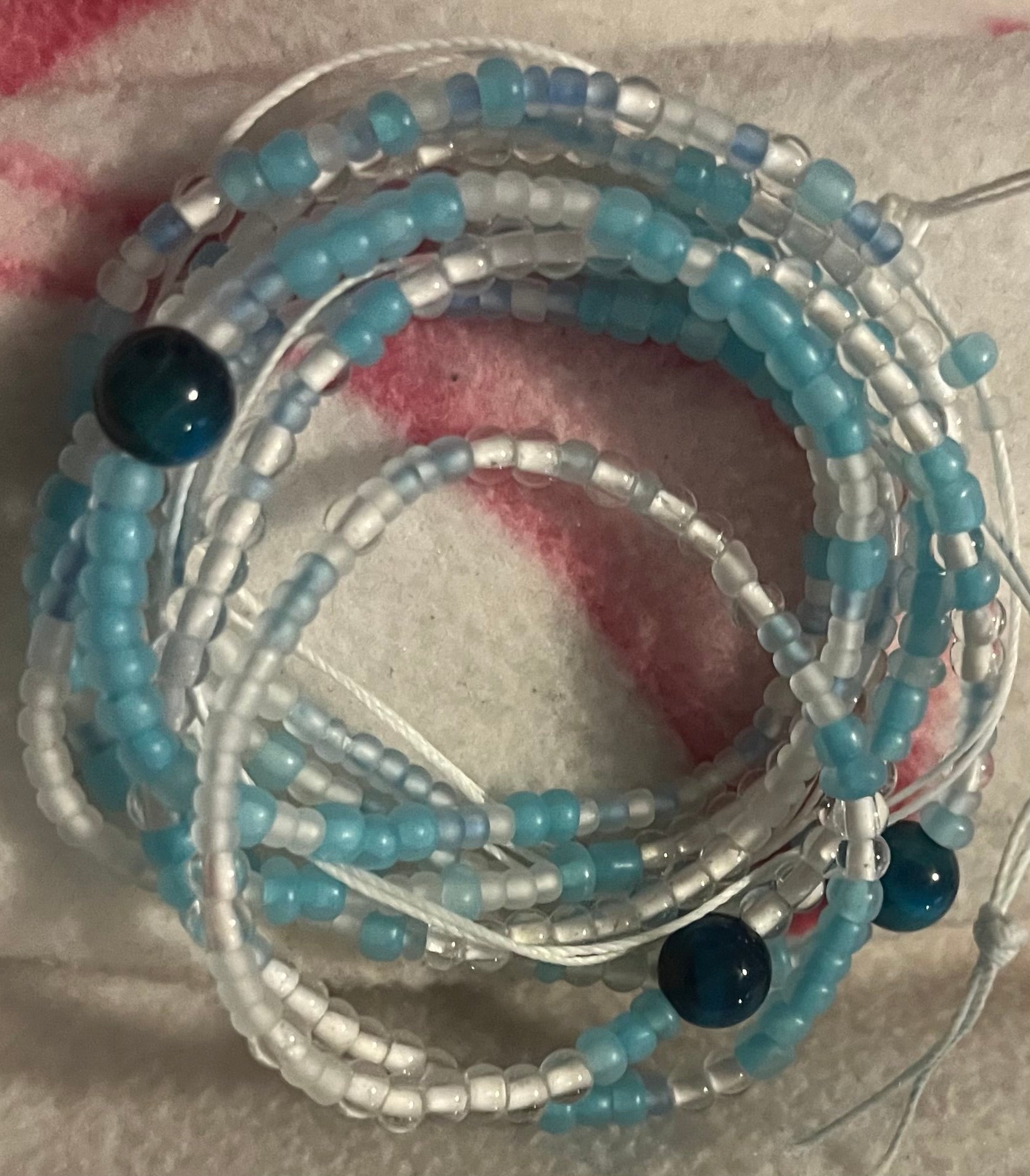 Blue waist bead