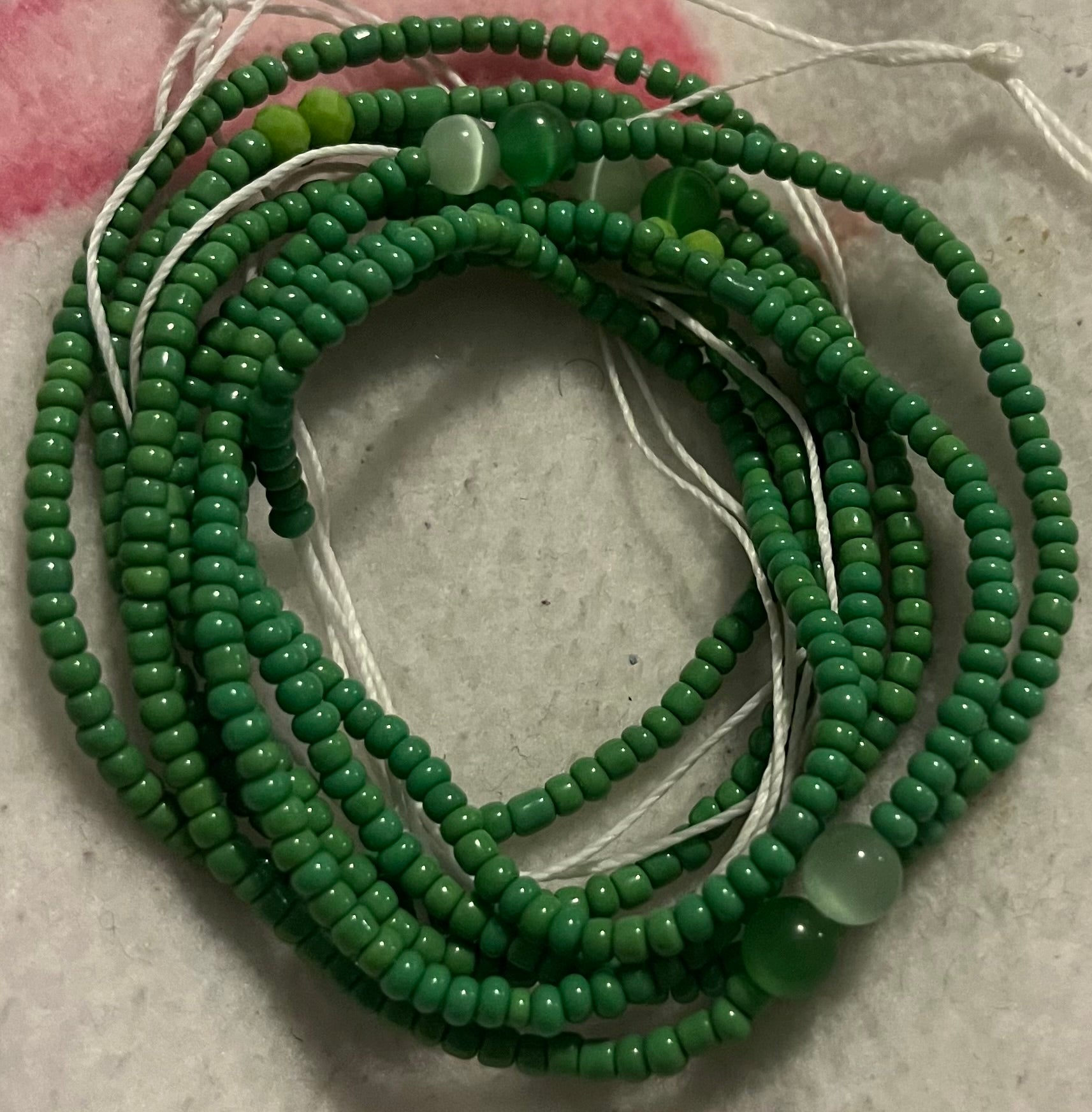 Money green waist bead