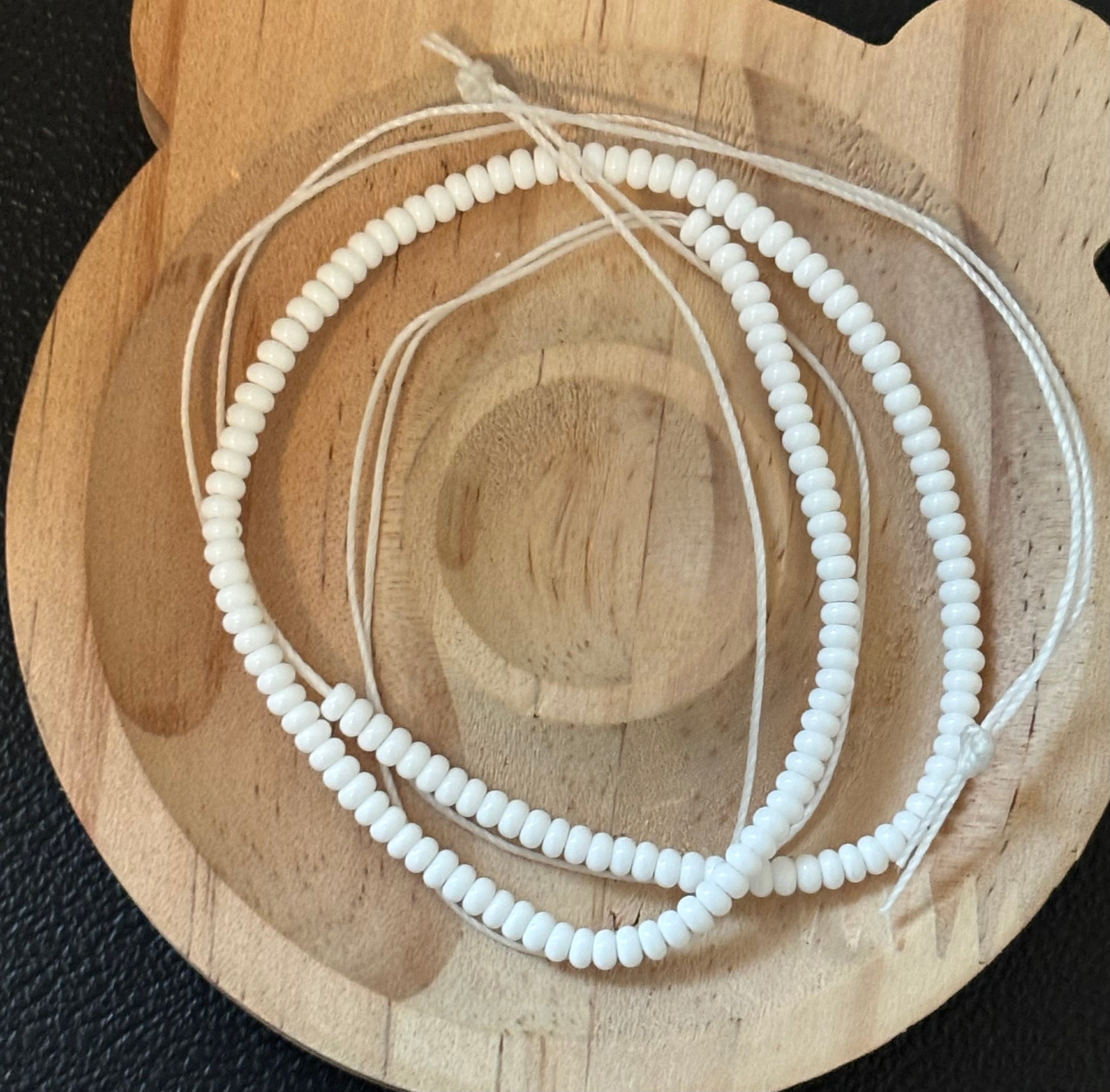 All white ankle tie on 12 inches