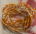 Orange and clear waist bead