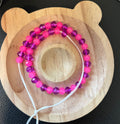 Pink and purple tie on anklet 9 inches