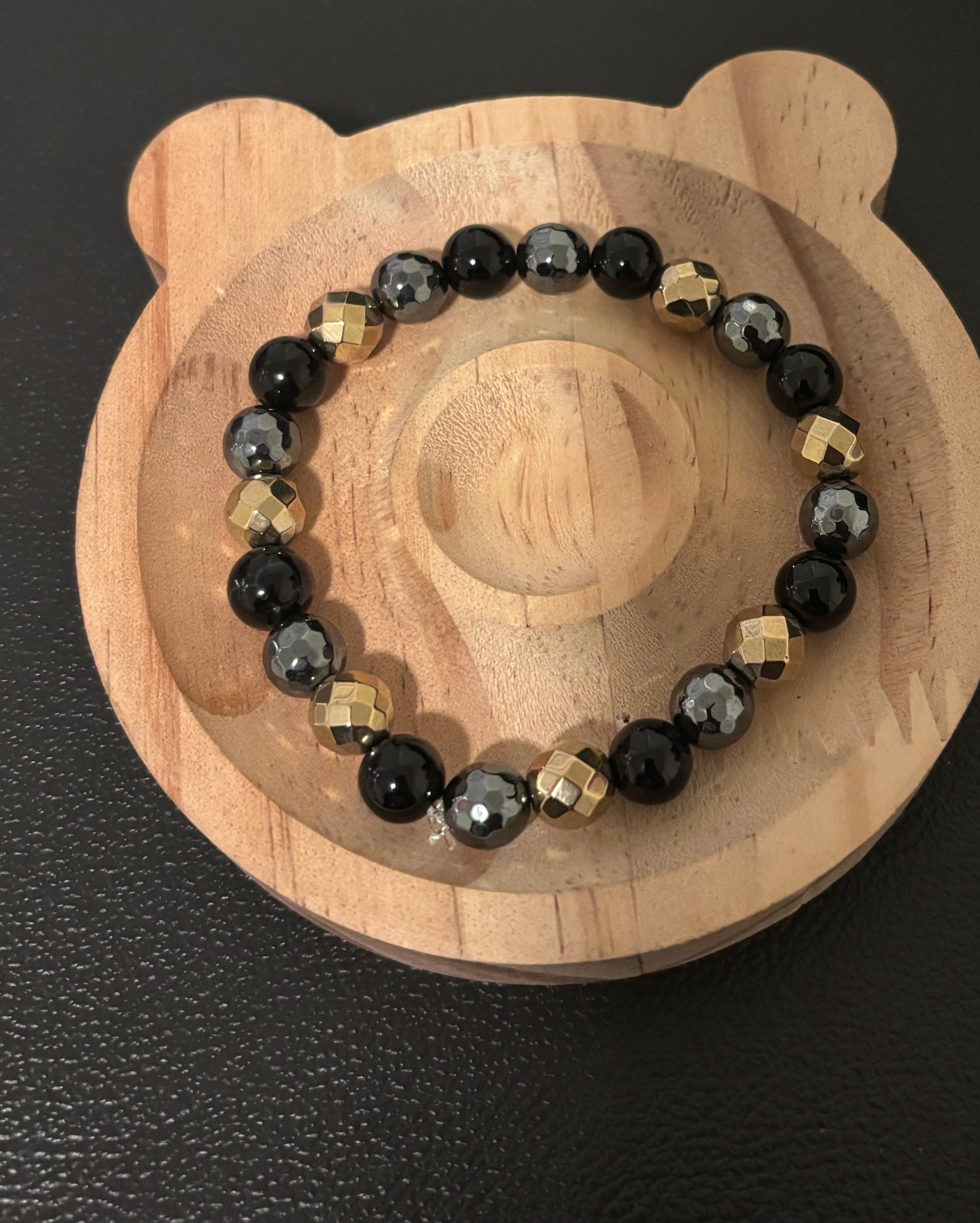 Hematite and black Onyx bracelet
