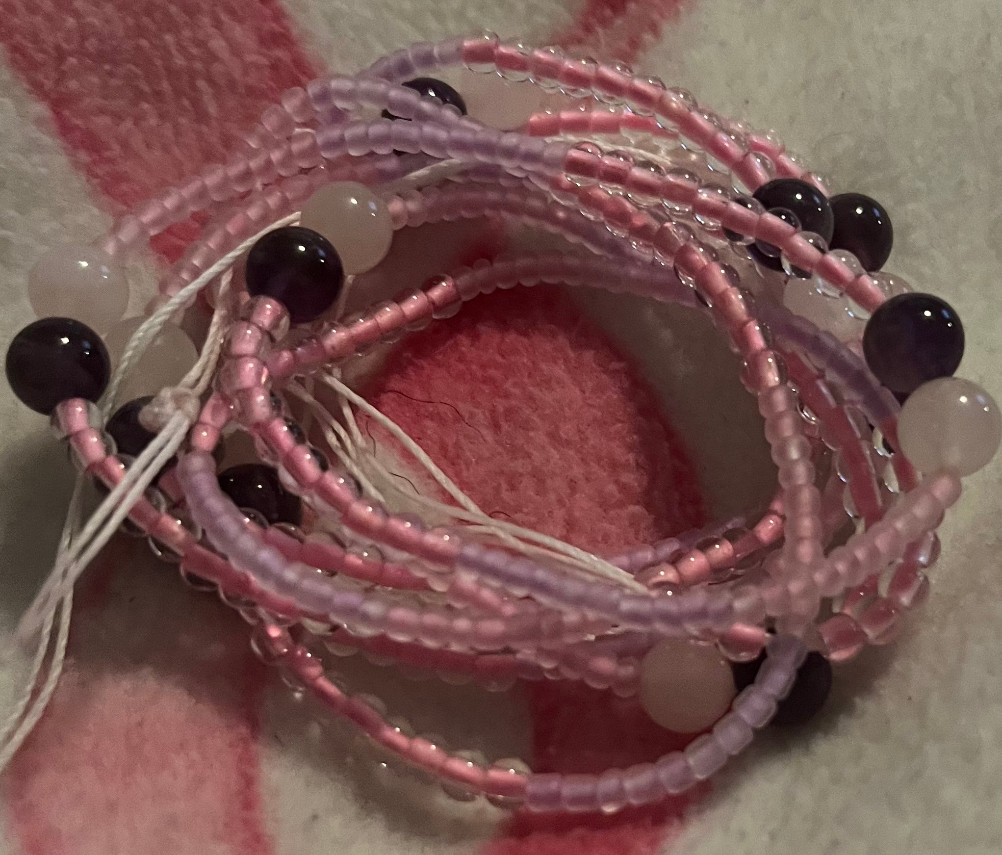 Pink waist bead