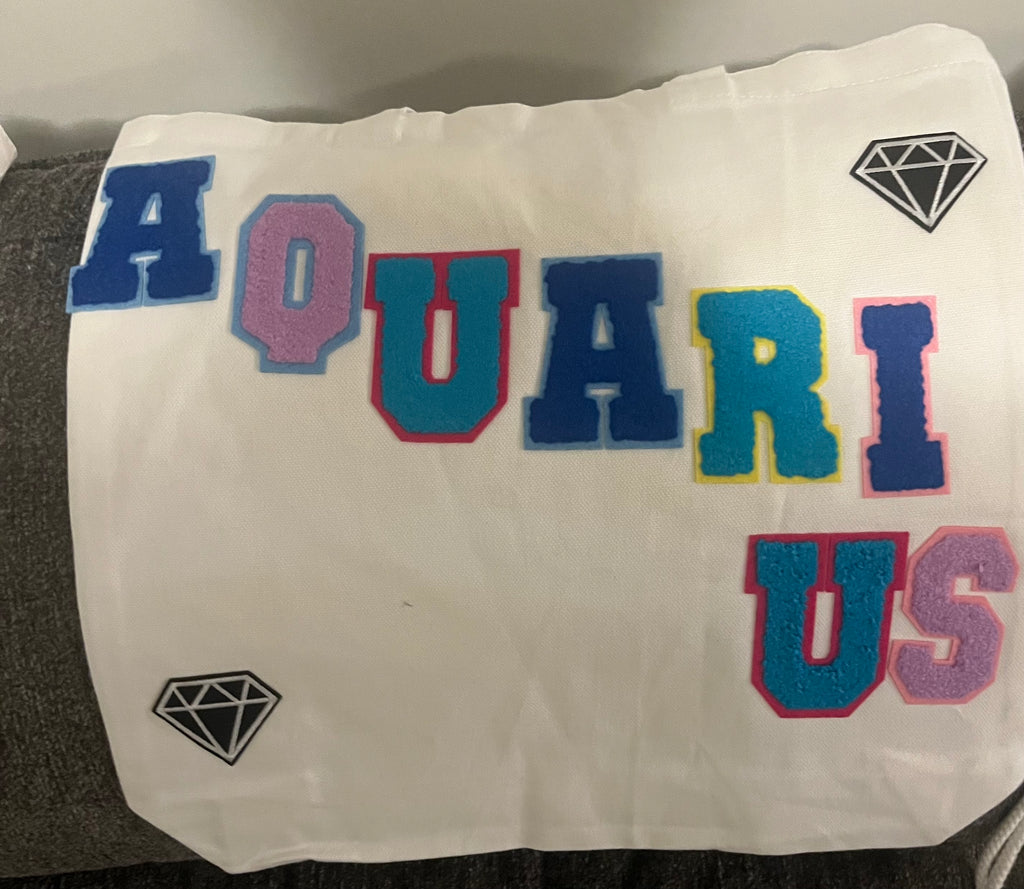Aquarius zodiac sign large bag