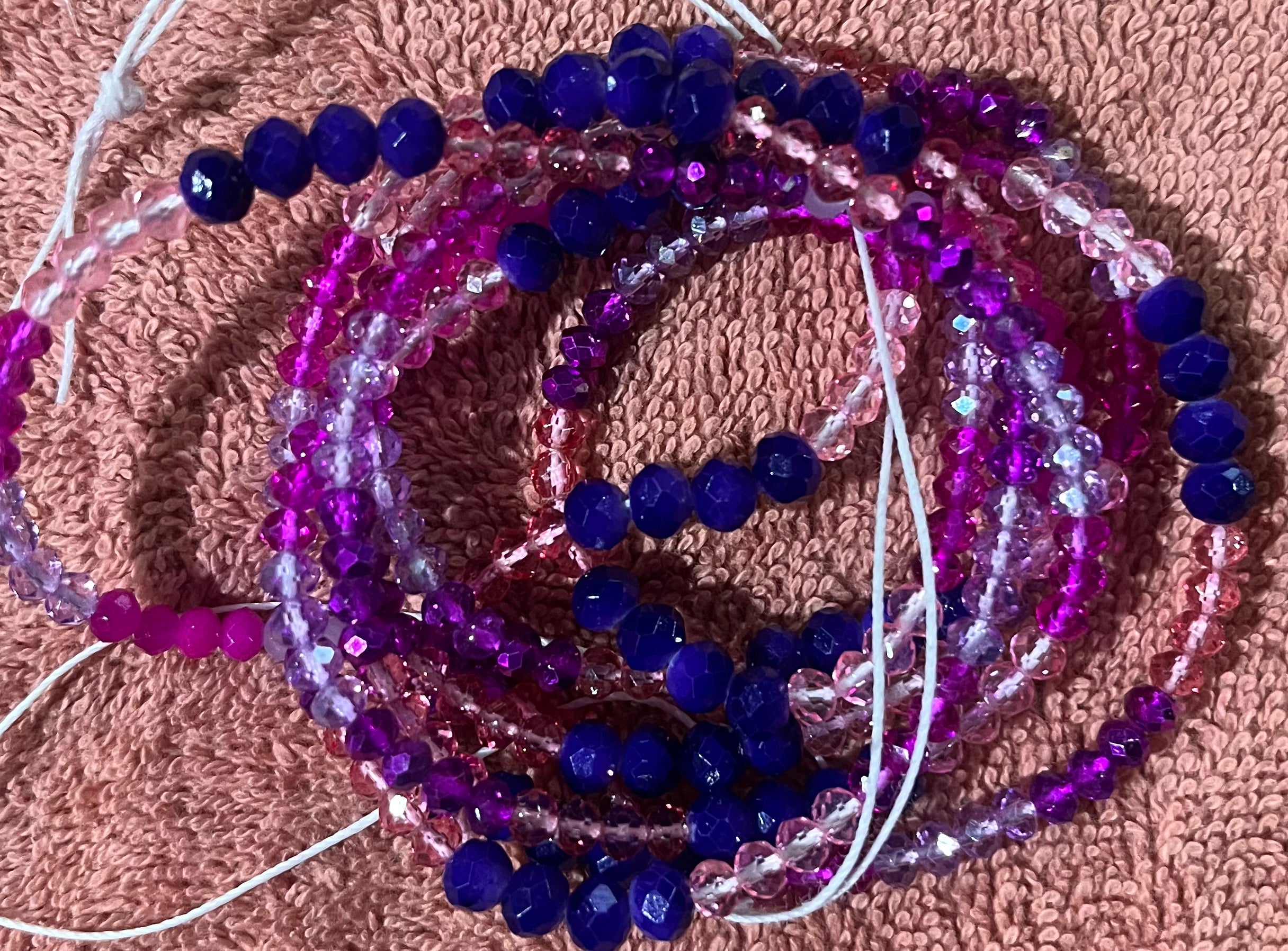 Bright light 50 inch tie on waist bead