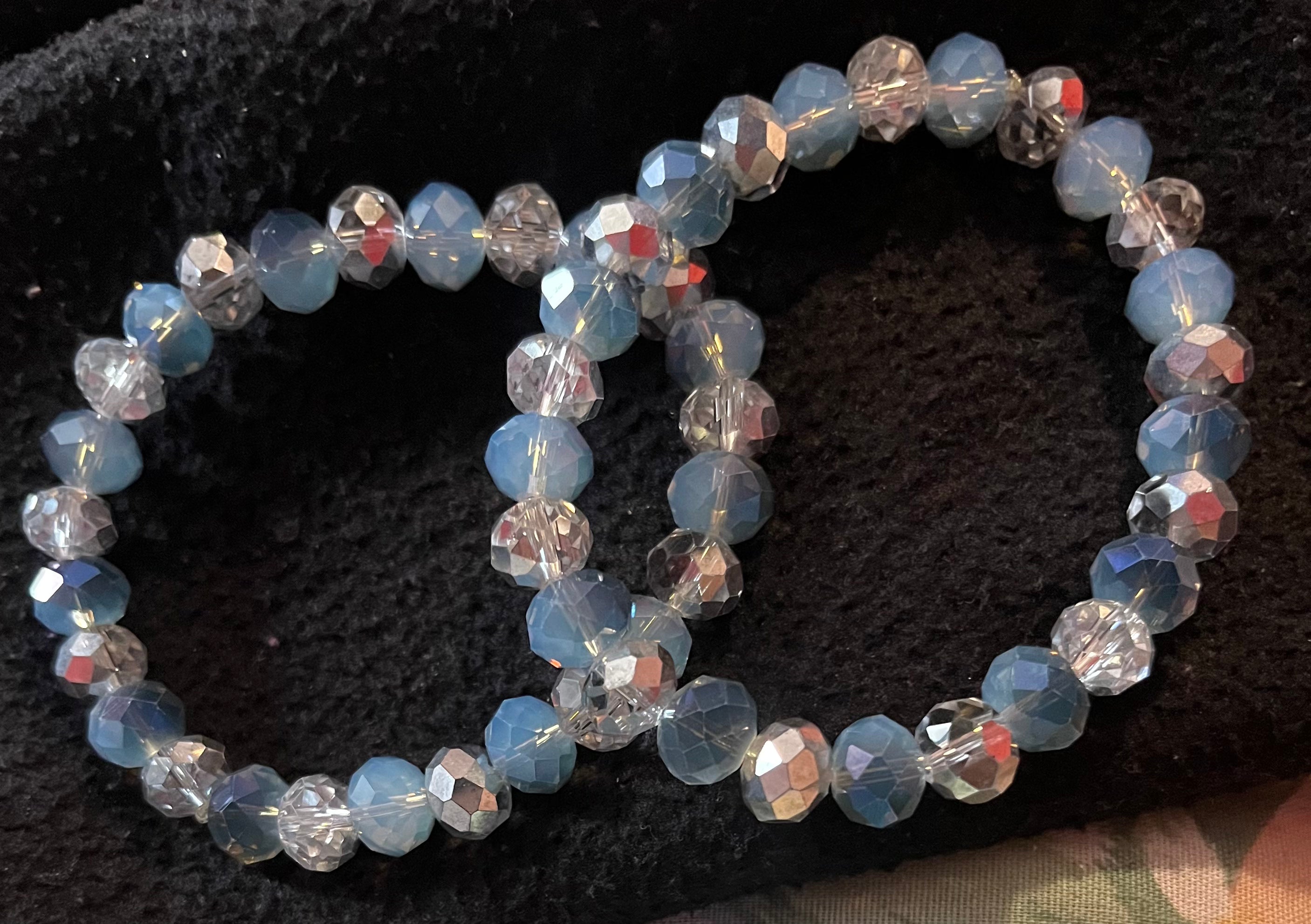 Sparkly blue and clear bracelet