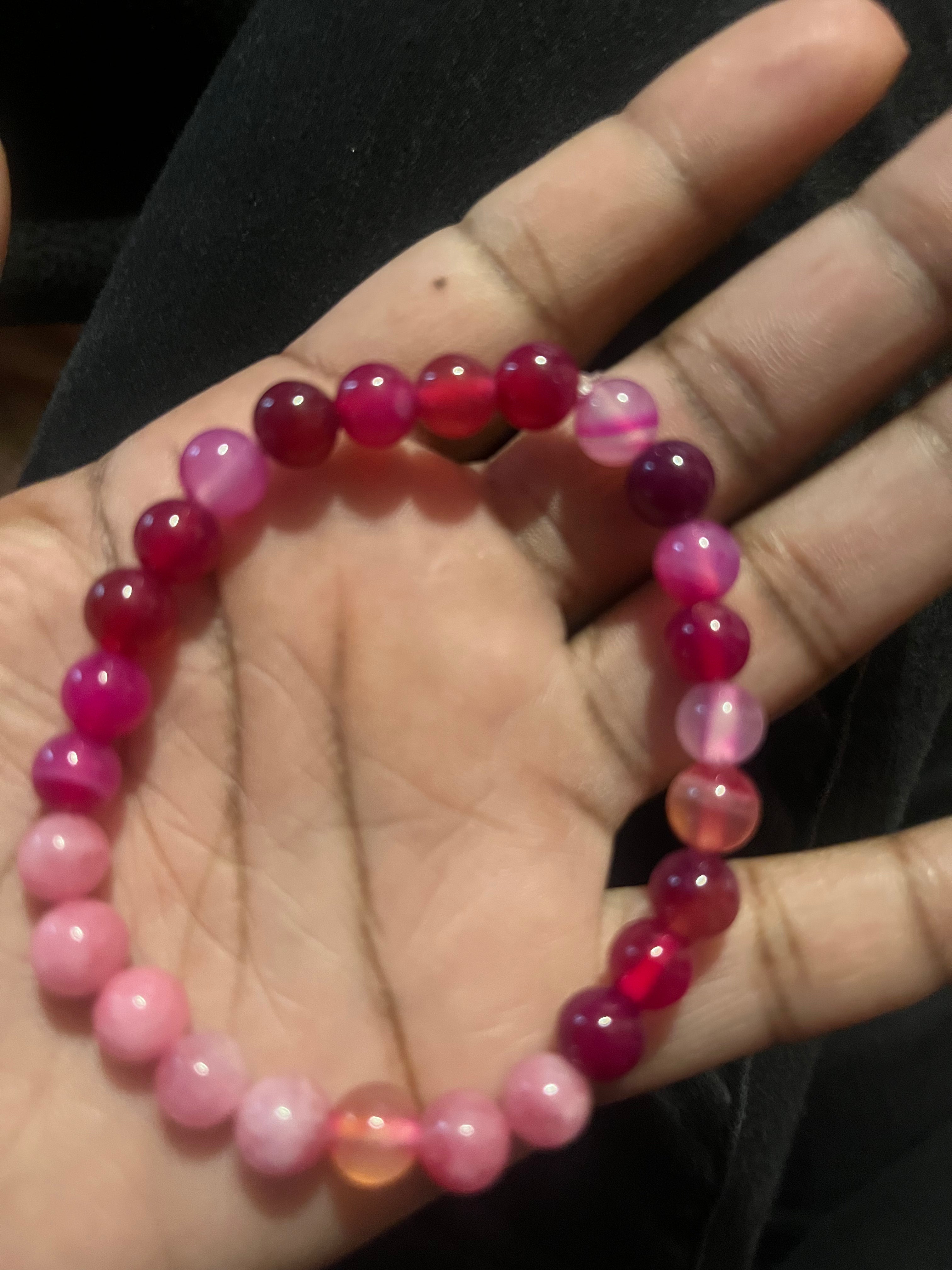 Pink stone bracelets