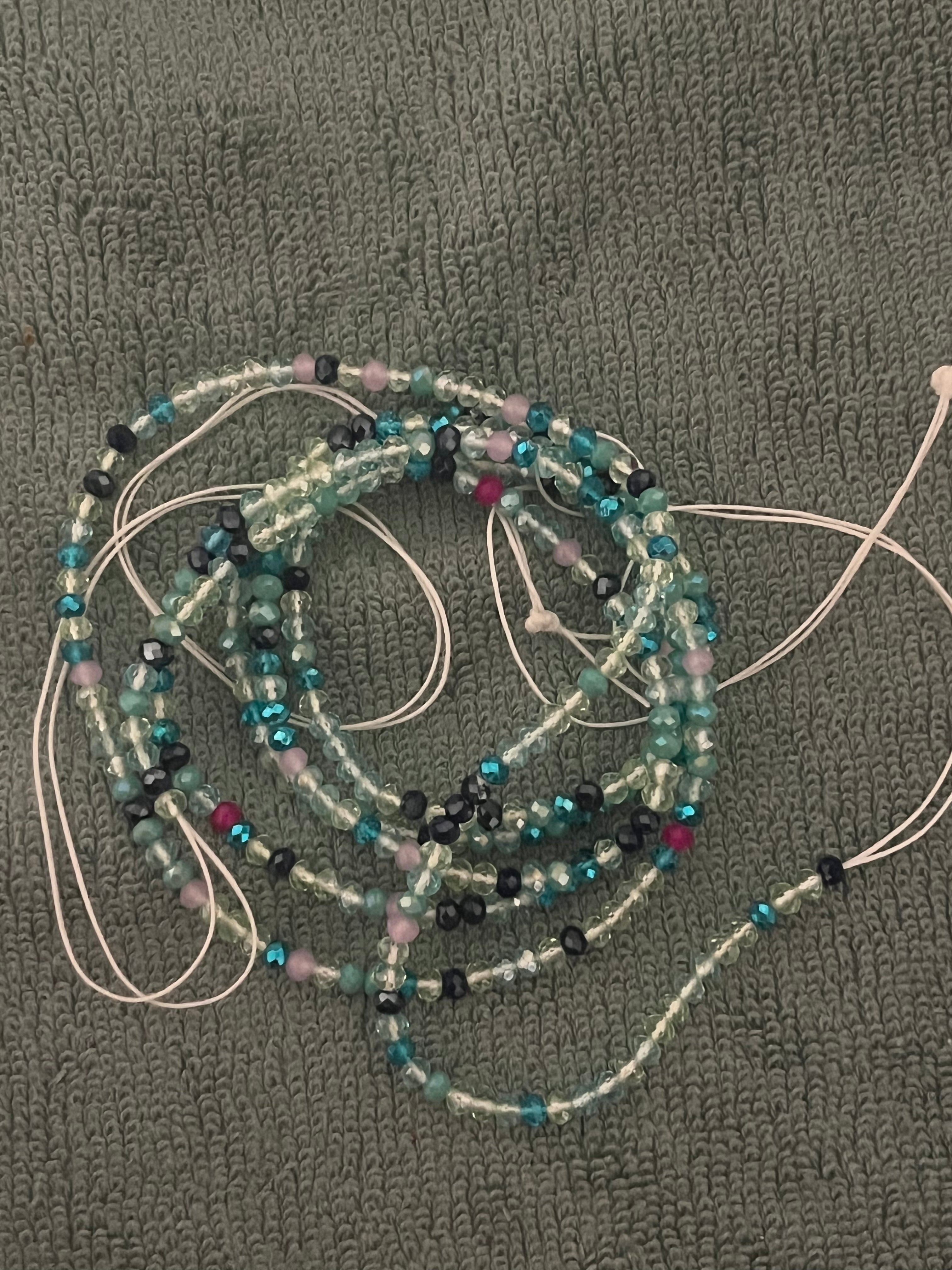 ￼ Multicolor waist bead 50 inches tie on