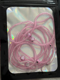 Pink evil eye 50 inch tie on waist bead