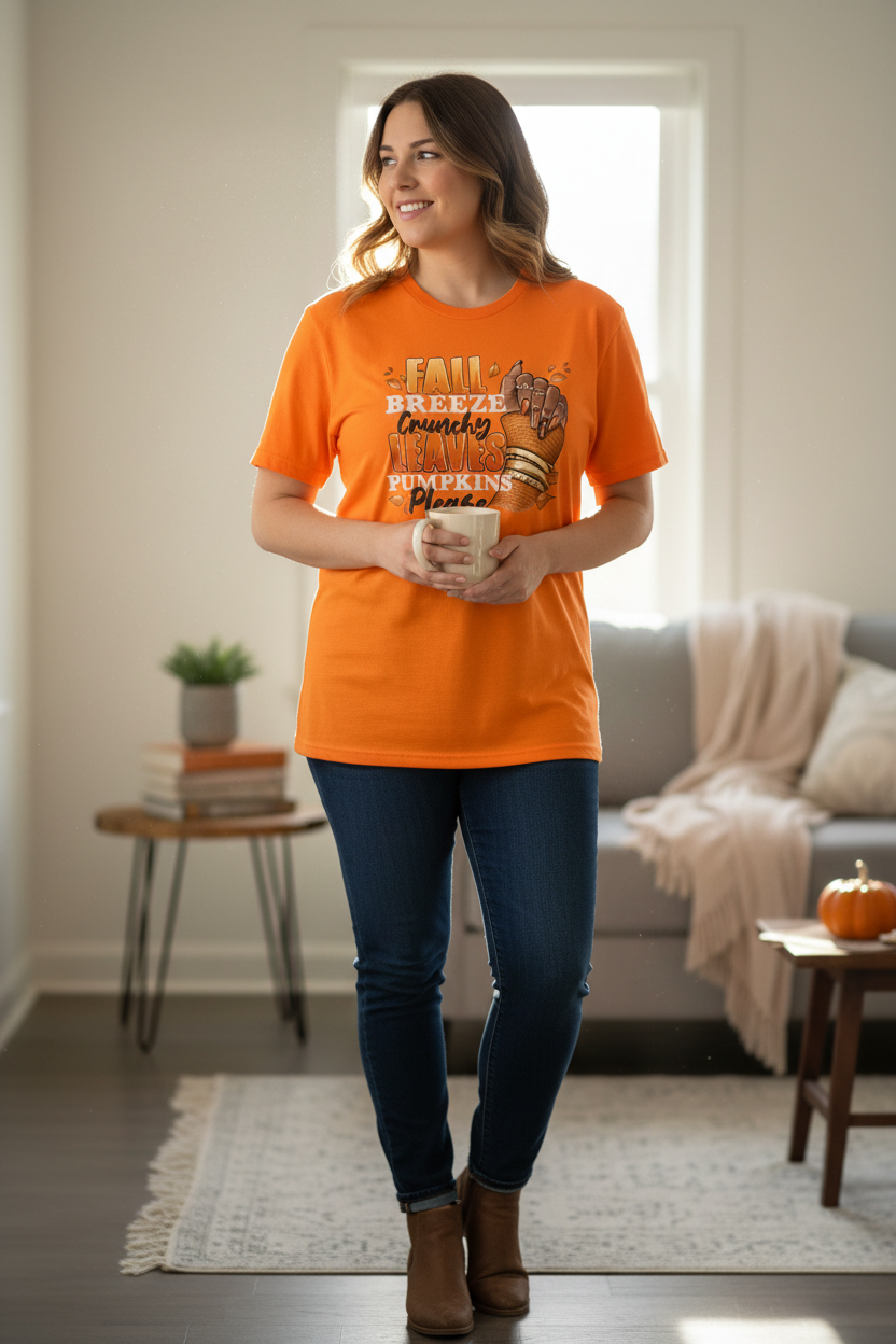 Person wearing the Fall shirt